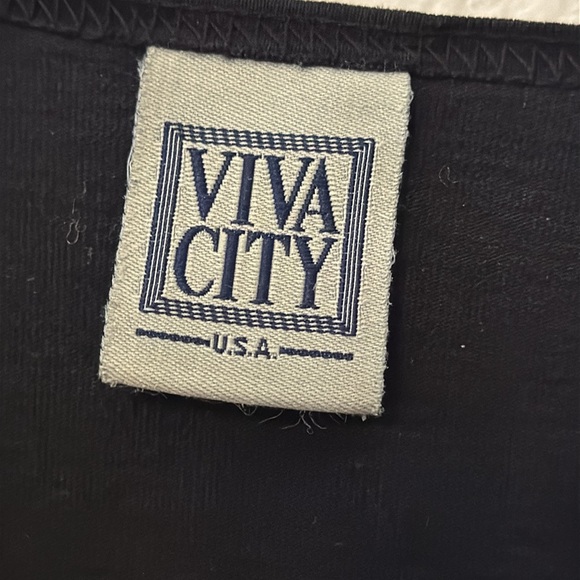 Viva City vintage Black Dress With Colorful butterfly Designs Size M - Picture 2 of 13